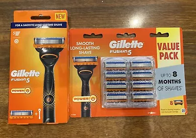 Bundle Of Gillette Fusion5 Power Razor And Pack Of 8 Replacement Blades • $49.95