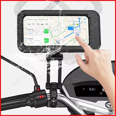 Holder Cell Phone Motorcycle Bike Waterproof Handlebar Touch Screen Case Mount • $8.38