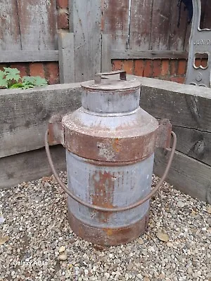 Vintage Galvanised Milk Churn With Lid • £65