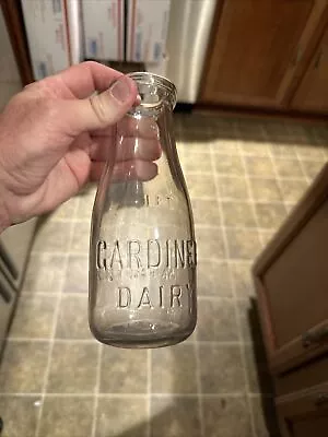 Gardiner Dairy Embossed Pint Milk Bottle Baltimore Maryland MD • $19.99