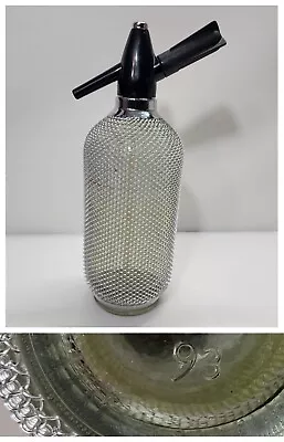 Vtg Bohemia Glass Glass Seltzer Bottle Dispenser # 93 Silver Mesh Czechoslovakia • $49.01