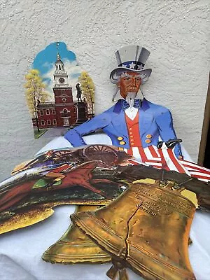 Vintage Beistle Uncle Sam Jointed Die Cut/Liberty Bell Paul Revere More • $49.99