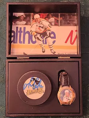 Mario Lemieux Limited Edition Fossil Watch & Signed NHL Hockey Puck W/ COA • $249.99