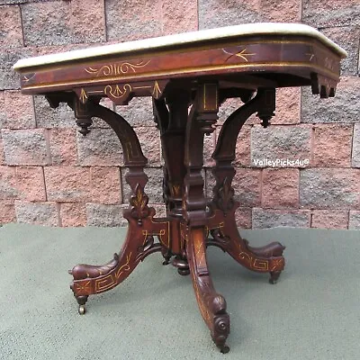 EXCEPTIONAL Antique19th Century American Victorian Marble Top Parlor Table Rare • $2750