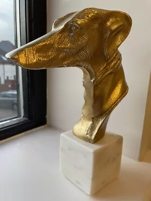 £59 • Buy Unique Painted Gold Greyhound Racing Dog Cast Stone Bust Ornament Art 