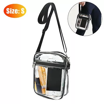 Clear Plastic Tote Bag Women Transparent Handbag Zip Purse PVC Stadium Security • $17.40