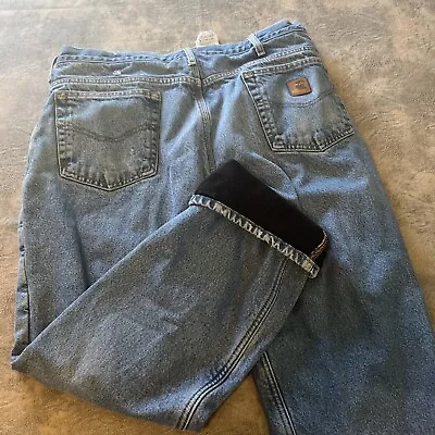 Carhartt Men's Fleece Lined Jeans 36x30 Straight Leg Y2K'S *WORN SEE PICS* • $24.95