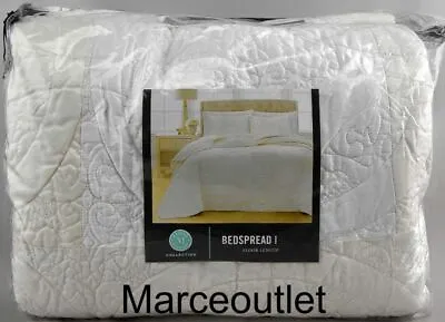 Martha Stewart Wedding Rings Pieced QUEEN Bedspread White / Ivory • $24.99