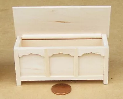 Natural Finish Wooden Chest Trunk Tumdee 1:12 Scale Dolls House Miniature 122 • $7.45