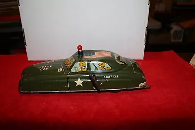 (Vintage MARX U.S. ARMY STAFF CAR WIND-UP TIN Winds & Working) • $45