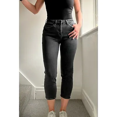 £7.50 • Buy River Island Faded Black High Waisted Short Leg Jeans