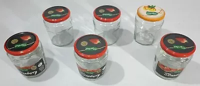 6x EMPTY Used Mixed Glass Jam Jars  MARIBEL Upcycling Crafts Wedding Jam Making  • £9.99