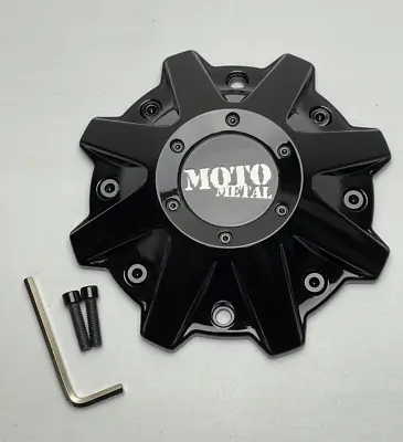 Moto Metal MO970 Gloss Black/Black Rivets Wheel Center Cap W/Screw MO479L214GBO1 • $24.18