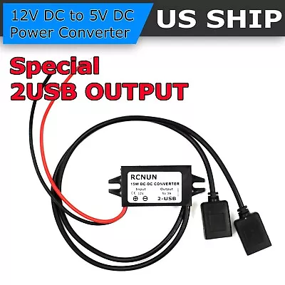 $7.95 • Buy Waterproof DC-DC Converter 12V Step Down To 5V Power Supply Module 3A 15W USB