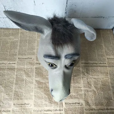 Cosplay Donkey Mask Prom Mask Horror Funny Horse Head Animal Headgear Halloween • £20.26