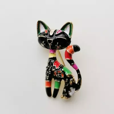 Cute Enamel  Cat Brooch Unisex Brooch Pin Animal Design Fashion Jewelry • $7.19