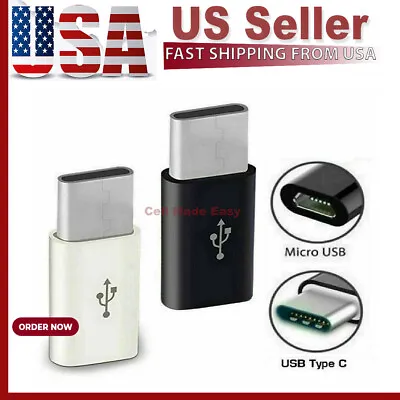 $2.49 • Buy Micro USB Female To Type C Male Adapter Converter Micro-B To USB-C Connector LOT