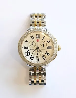 Michele Serein Two Tone Diamond Watch MW21A01C5966 - Preowned - 40mm • $675