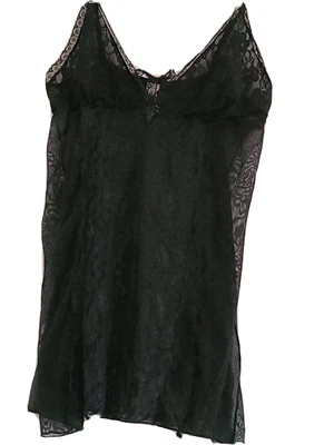 £5 • Buy Black Lace Negligee Size 16-18