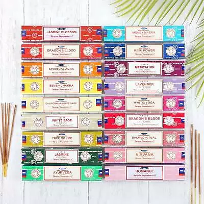 Satya Incense Joss Sticks Nag Champa Insence 15g Insense Genuine Scent Fragrance • £1.88