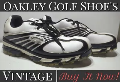 ✨VINTAGE✨ Men’s Y2K  Red Code  Oakley GOLF SHOES White / Black Size 11 • $29.90