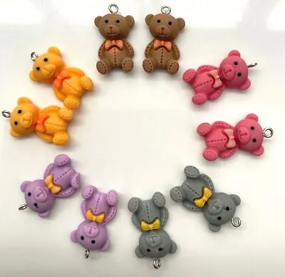 £4.99 • Buy 10 Adorable Cute Teddy Bear Charms Pendants - 25mm - Fast Free P&p