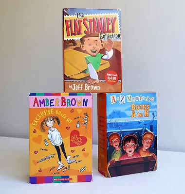 (3) Book Box Sets: Amber Brown + A To Z Mysteries Book A To H + Flat Stanley • $26.99