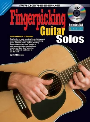 Learn To Play Acoustic Classical Guitar Solos - Book With CD | Fingerpicking~ • £19.99