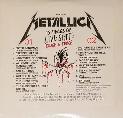 '93 Metallica 15 Pieces Live Shit Binge Purge CD Promo Sealed Plus 3 More Promos • $175