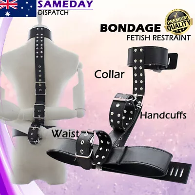 BDSM Bondage Kit Handcuffs Collar Waist Restraint Strap Fetish Couples Sex Toy • $29.99