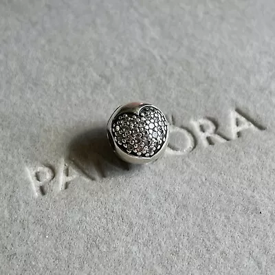 Pandora S925 ALE - Pave Heart Moments Clip Charm • £14.50