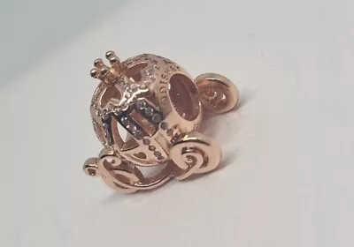 BNEW Authentic Pandora Cinderella Sparkling Carriage Charm Rose Gold Plt Ale MET • $65.99