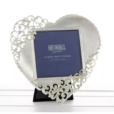£8.99 • Buy Silver Lace Heart Photo Frame  Anniversary Valentines Gift Present 3  X 3 