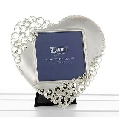 Silver Lace Heart Photo Frame  Anniversary Valentines Gift Present 3  X 3  • £8.99