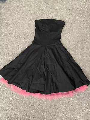 £9.95 • Buy Topshop Beautiful Women Girls Prom Cocktail Dress Black Bandeau Pink Size S M 10