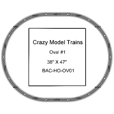 Bachmann E-Z Track HO Scale Oval #01 Basic Train Track Set - 38  X  47  • $49.95