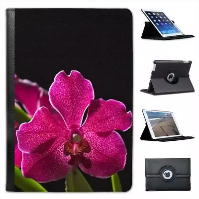 Hawaii Magenta Spotted Orchid & Green Leaves Leather Case For IPad Mini & Retina • £11.99