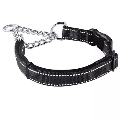 Nylon Reflective Half Chain Martingale Dog Choke Collar Training Guardian UK • £8.49