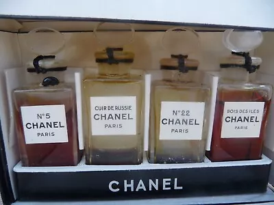 Vintage Chanel Coffret  Set Of 4 Sealed Perfume Bottles Bois De Iles Cuir De R • $399.99