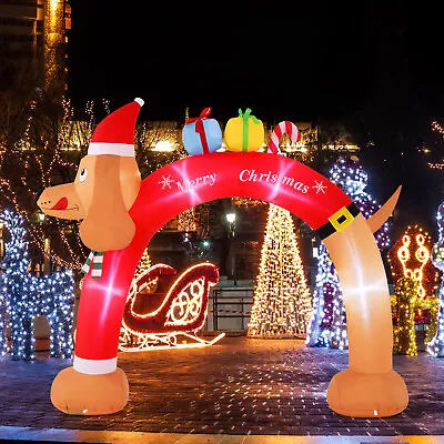 242CM Tall Christmas Inflatable Dachshund Arch W/ LEDs & Air Blower Xmas Decor • $1048.95