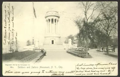 Soldiers Sailors Monument New York City Undivided Back Postcard 1905 • $6.39