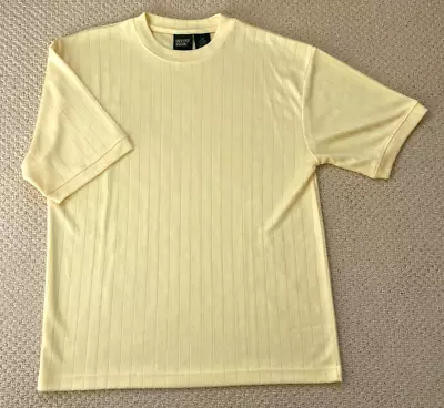 Irvine Park Vintage Shirt Mens Large Short Sleeve Yellow Spring Summer Knit • $14.95