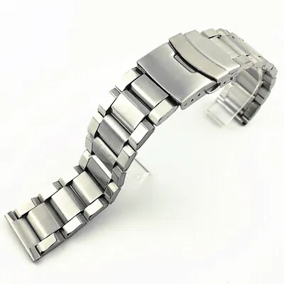 High Quality Stainless Steel Bracelet 20 22 24mm Mens Metal Watch Band Straps • £10.88