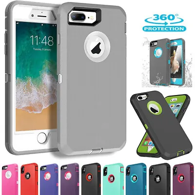 Rugged Hybrid Shockproof Heavy Duty Hard Case Full Cover IPhone X 6s 6 8 7 Plus • $11.99