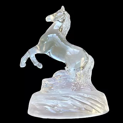 Vintage Clear Lead Crystal D'Arques Horse Figurine Made In France Frosted Base • $19.99