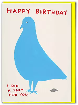 David Shrigley Birthday Greeting Card Funny Pigeon Comedy Humour Witty Cheeky • £2.95