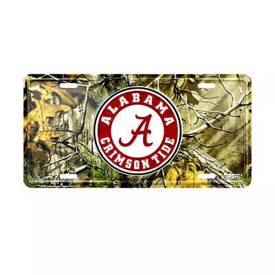 Alabama Crimson Tide Realtree Camouflage License Camo Plate 6 X 12 • $15.59