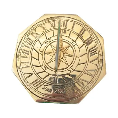 Octagonal Brass Time Flies 20cm Sundial • £39.99