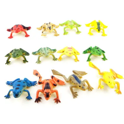 12PCS Small Toy Frogs Character Figure Fun Toys Plastic Realistic Frog  Model