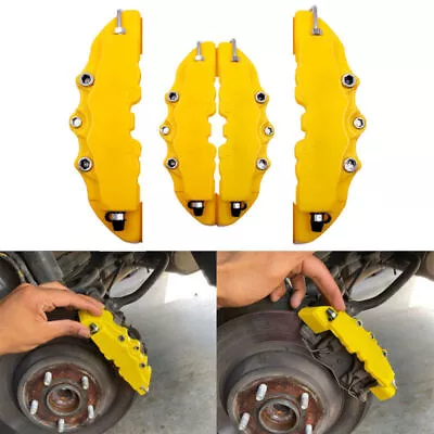 $43.25 • Buy Yellow 3D Style Front+Rear Car Disc Brake Caliper Cover Parts Brake Accessories